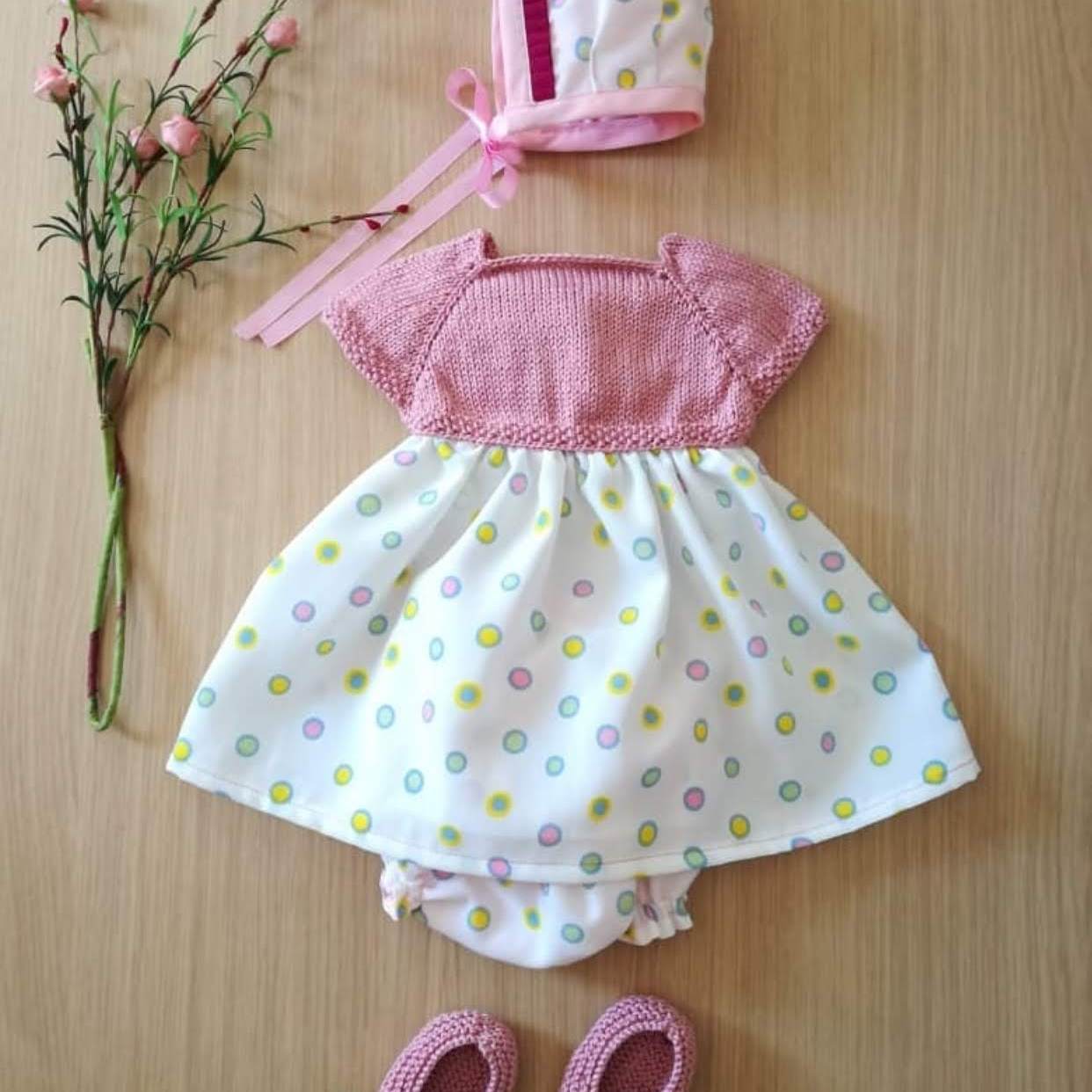 Vestido combinado granate Málaga